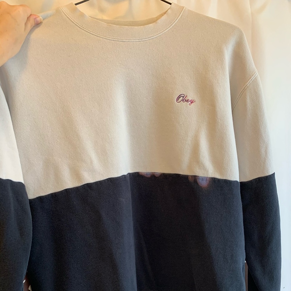 Acid Wash Distressed Obey Sweatshirt